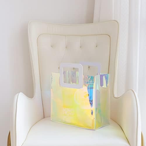Vuojur holografske poklon vrećice srednje veličine 11x9.8x5.1 '' Clear za neverna rođendanski poklon za žene za žene Iridescentno