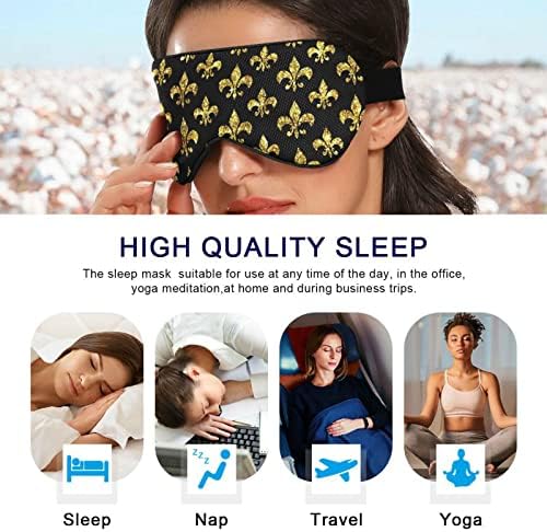 Unisex Sleep maska ​​za oči Mardi-Gras-Zlatna noć Spavaća maska ​​Komforna pokrivača sjene za spavanje očiju