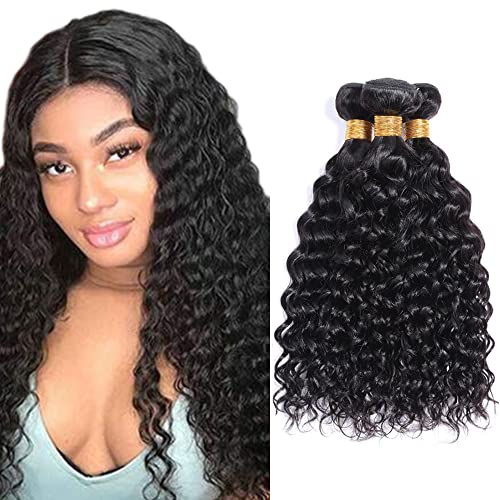 Curly Wave snopovi ljudske kose 16 18 20 inčni Brazilski Remy Hair Weave Double Weft Hair Extensions prirodna crna boja mokra i valovita
