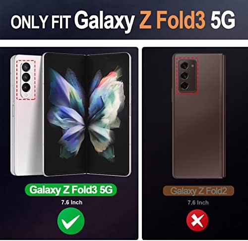 SHIELDON Galaxy Z Fold 3 futrola, Galaxy Z Fold 3 torbica za novčanik, dizajn magnetne knjige od prave kože sa držačem S Pen, držač kreditne kartice koji apsorbira udarce kompatibilan sa Galaxy Z Fold3-Brown