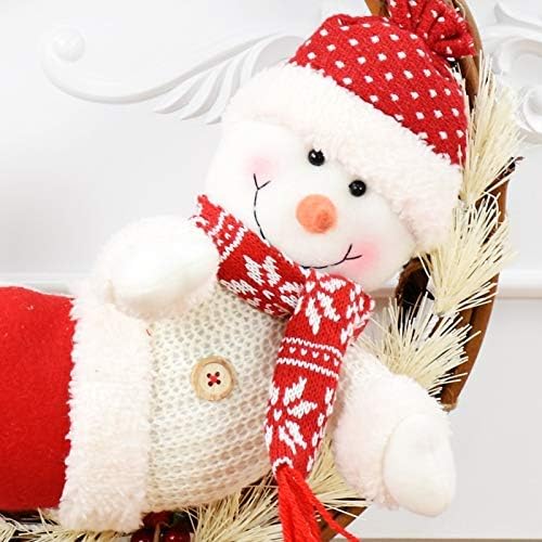 ZYPNB Božić viseći ukras Djed Mraz Claus vijenac Okrug Garland Pokloni za novu godinu rattan xmas vijenac božićne robe