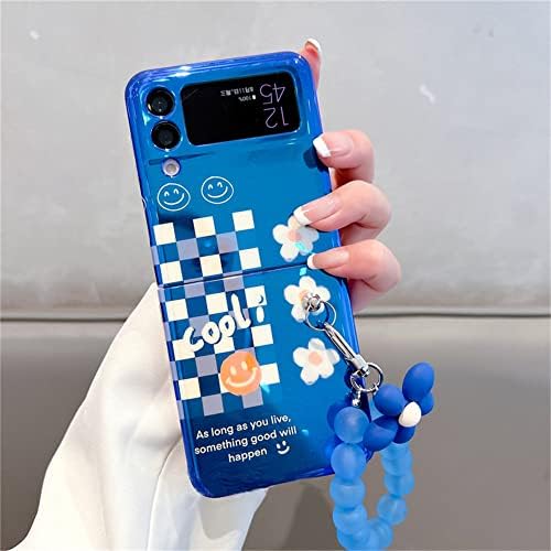 Cebola 3d narukvica od cvjetnih perli Klein plava torbica za telefon za Samsung Galaxy Z Flip 3 5G Z Flip3 Zflip3 poklopac, b, za Z Flip 3 5G