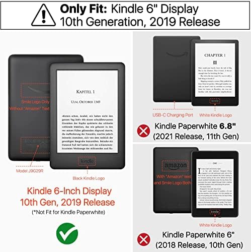 Guksraso futrola odgovara Kindle 10th Gen 6, lagani poklopac školjke sa automatskim buđenjem/spavanjem, samo za Kindle 2019 10th Gen e-Reader-K