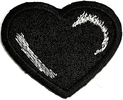 Kleenplus 3kom. Black Heart Patches Heart Sad Love Kids Naljepnica Za Crtiće Ručno Rađeni Vezeni Patch Arts Šivanje Tkanine Za Popravak