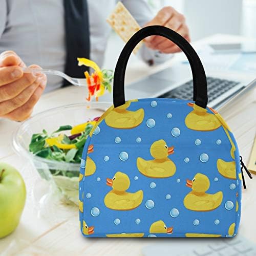 Izolovana torba za ručak za žene-slatke gumene patke Bubble velike nepropusne kutije za ručak sa naramenicama za radnu školu