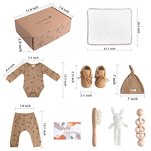 Meloom Poklon Set za bebe, Unisex kutija za poklone za novorođenčad, Boho rodno neutralne potrepštine za bebe, pokloni za tuširanje