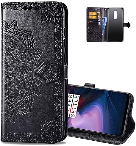 Asdsinfor OnePlus 6T Case Moderan napredni utiskivanje novčanik slučaj kreditne kartice Slot sa postoljem za PU Koža Shockproof Flip Magnetic Case za OnePlus 6T Mandala Purple SD