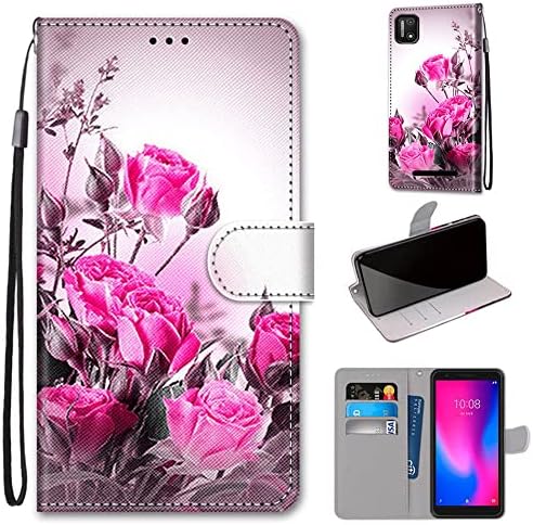 Ranyi za Cloud Mobile Stratus C7 Case, Stratus C7 Case, floral Flower kožna torbica za novčanik sa držačem kreditne kartice kaiš za