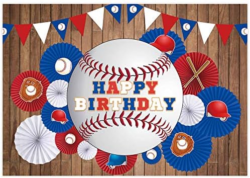 Allenjoy 7x5ft Bejzbol tema Happy Birthday backdrops potrepštine za dječake Ballgame Party Dekoracije plave i crvene zastave sportski
