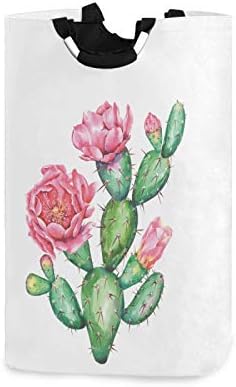 ALAZA velika korpa za veš Cactus Cacti Flower cvjetna torba za veš korpa sklopiva Oksfordska tkanina elegantna kanta za odlaganje kuće sa ručkama, 22,7 inča