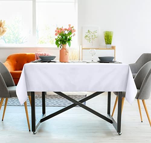 Utopia Kuhinjski kvadratni stolnjak 2 pakovanja [54x54 inča, bijeli] stolnjak tkanina koja se može prati u mašini poliester pokrivač stola za ručavanje, zabave na bazi švedskog stola, piknik, događaje, vjenčanja i restorane