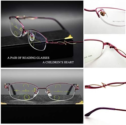 Horv progresivno za čitanje sa više fokusiranja, žene daleko i u blizini naočale dvostruke upotrebe, ljubičaste / crne / crvene / ružičaste