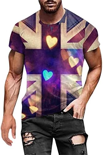 BMISEGM Ljetni muškarci Košulje Casual Muss Ljetni dan Nezavisnosti Modni 3D Digitalni ispis majica kratkim majicama za