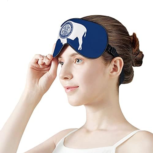 Maske za spavanje, Wyoming State Flag Maska za spavanje i povez sa elastičnom trakom / trake za glavu za žene Muškarci Sleep Plue
