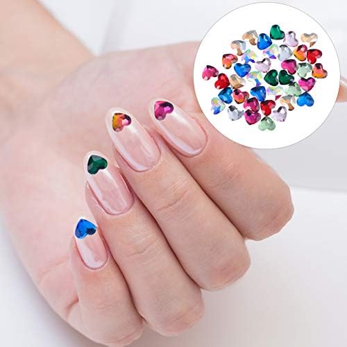 Lurose 50pcs Heart Rhinestones Flat Back 3D nail Gems Stones Rhinestones manikura čari za nokte Glitter Crystals Jewels dekoracija