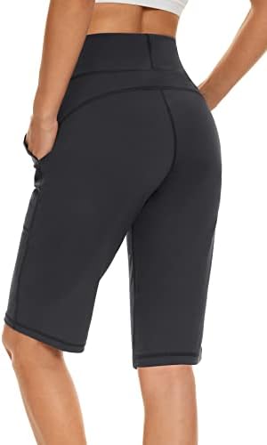 MOVVOCHE ženske 12 Bermuda kratke hlače Atletski dužina koljena trčanje vježbanje Držeći džepovi duge kratke hlače