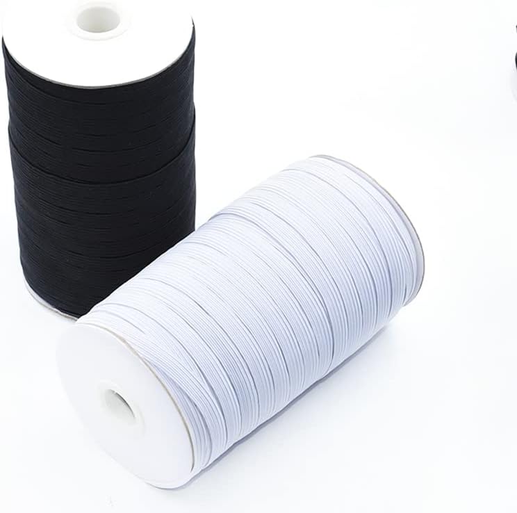 Ttndstore elastične trake bijela i Crna A Roll 90Meters / 180meters 3/5/6/8/10 / 12mm širina Poliester za odjeću konfekcije šivaći pribor-22412