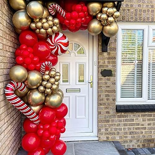 Huicyhfr komplet balona od crvenog zlata, 120 kom 12 10 5 inča crveno bijelo zlato metalik hrom i crveno zlato konfeti baloni luk za vjenčanje, rođendan, proslave, dekoracija zabave za Dan zaljubljenih