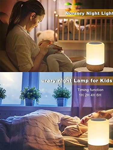 Hotsan Noćno svjetlo, dodirne svjetiljke za spavaće sobe, prijenosni stol noćni lampe za dječju sobu, noćna lampa za dodir, RGB promjena noćnog svjetla