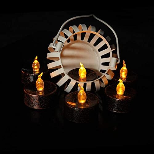 JIAN YA NA 12kom čaj svjetlo Halloween Božić zahvalnosti Flameless LED svijeće 1.4 inčni treperenje Amber Festival Decor baterije