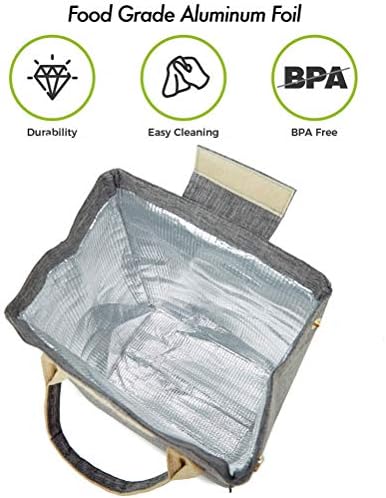 Rokam Unisex torba za ručak za žene i muškarce prostrana izolovana torba za ručak proširiva termo torba za ručak Picnic Bag Cooler Bag