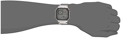 Casio muški kvarcni sat sa baterijom od 10 godina sa remenom od nerđajućeg čelika, srebro, 24.1