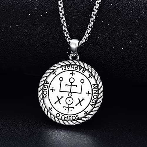 Seiyang Archangels Sigil ogrlica Sterling Silver Solomon Seal Talisman Privjesak Amulet Medalj Medalj Medaljon Poklon za muškarce