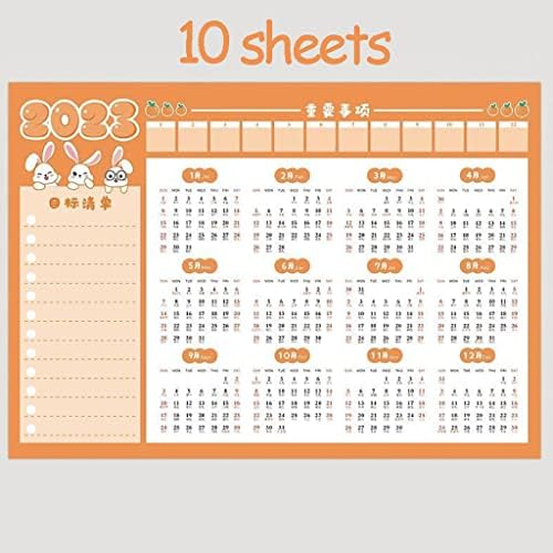 Rindem Cuted zidni kalendar Jedan stranica Kalendar Horizontalni kalendar Velike jastučiće za planiranje Porodični kalendar 2023 Kalendar planiranja