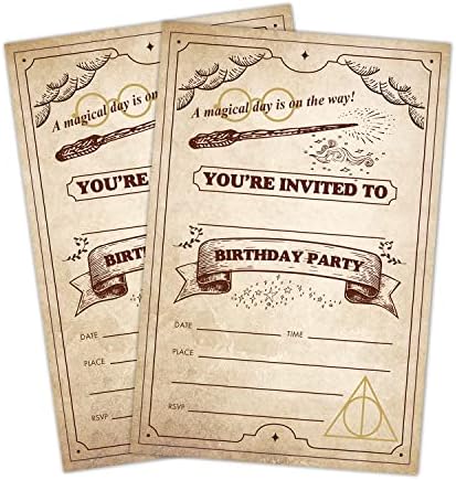 LWBeo rođendanske pozivnice, čarobne zabave poziva, djeca srećne rođendanske ukrase za rođendanu, 20 kartica za popunjavanje sa kovertama za dječake ili djevojčice Party Proslava - B16