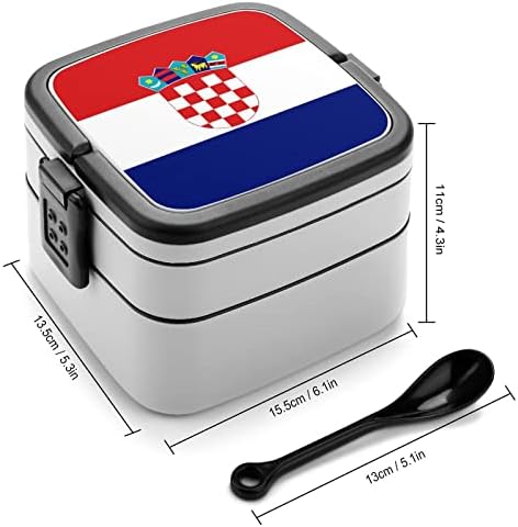 Hrvatska zastava smiješno sve u jednoj bento kutiji za ručak sa kašikom za putnički posao izletišta