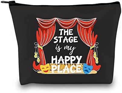 Performer Gift Broadway Play Performer Gift Musical Lovers Gifts The Stage is My Happy Place Cosmetic Bag Gift for Musician
