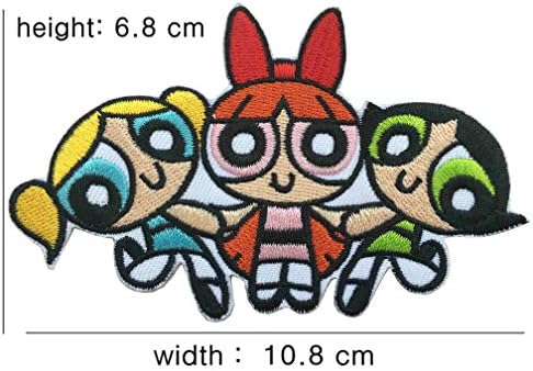Djeca zakrpa superheroje tri djevojke logotip crtani logo gvožđe ili šivati ​​na vezenom zakrpu 2 kom