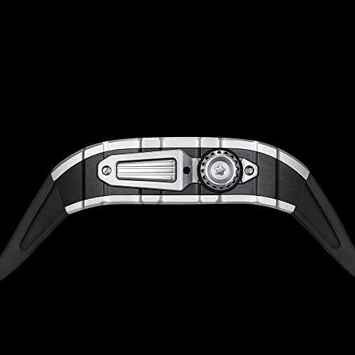 ZEDEVB LUKSUZNA ALUMINIJNA LETALNA METALNA Torbica za Apple Watch 8 7 6 SE 5 4 Modifikacijski komplet IWATCH serije 44mm 45mm Gumeni remen DIY MOD komplet
