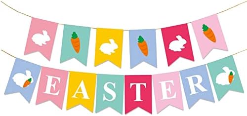 Uskršnji baner za Carrot Carrot Koristite za sretan uskrsni dan Baner opruge tematske potrepštine za zabavu, duga