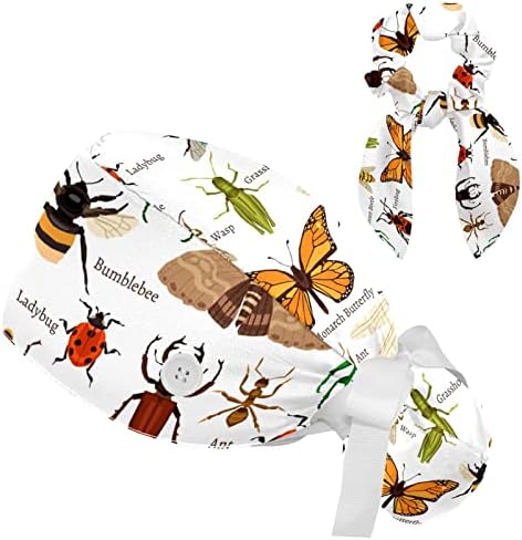 Prirodni leptir Bubamara pčela Firebug mrav Pauk Radna kapa sa dugmadima znojnica traka za rep na Pertlanje sa trakom za kosu