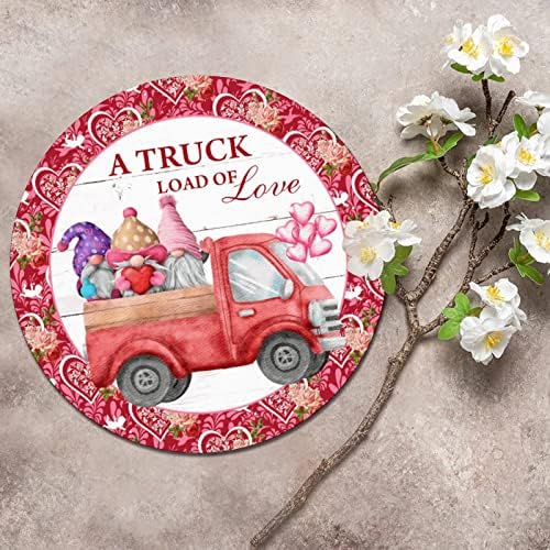 Okrugli metalni znak zaljubljeni kamion za lov ljubavni gnomi srca kružni vijenac potpisuje vintage Početna Potpisna ploča klasični