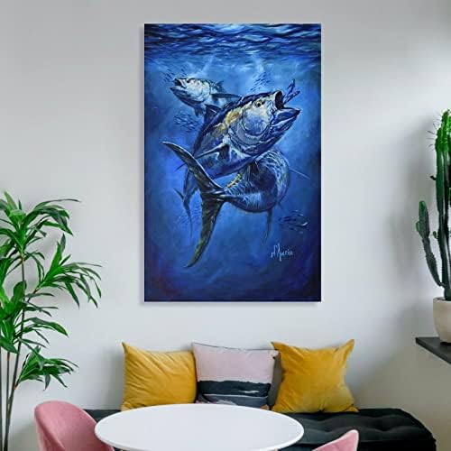 Zidni Posteri plava Marlin riba slika riba Umjetnost platno zid Art grafike za zid dekor soba dekor spavaća soba dekor pokloni 24x36inch