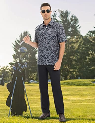 Fomely Golf Polos za muškarce Golf košulja vlage Wicking suho fit ispis performansi s kratkim rukavima polo majica