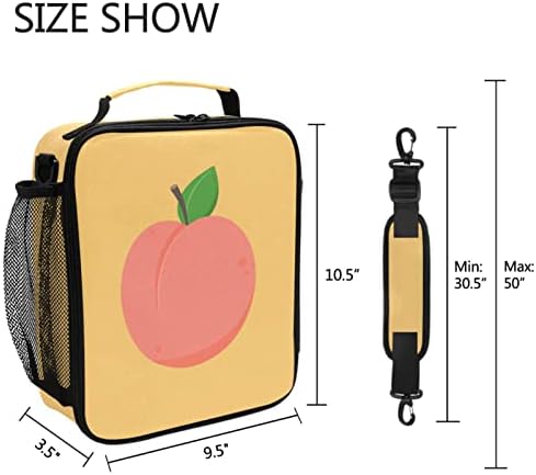 ZZXXB Pink Peach Print izolovana torba za ručak kutija termo hladnjača za višekratnu upotrebu Tote Vanjska putna torba za piknik sa