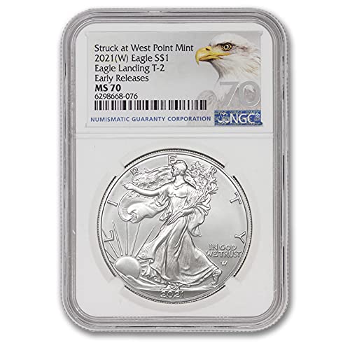 2021 1 oz Američki srebrni orao MS-70 by Coinfolio $ 1 MS70 NGC