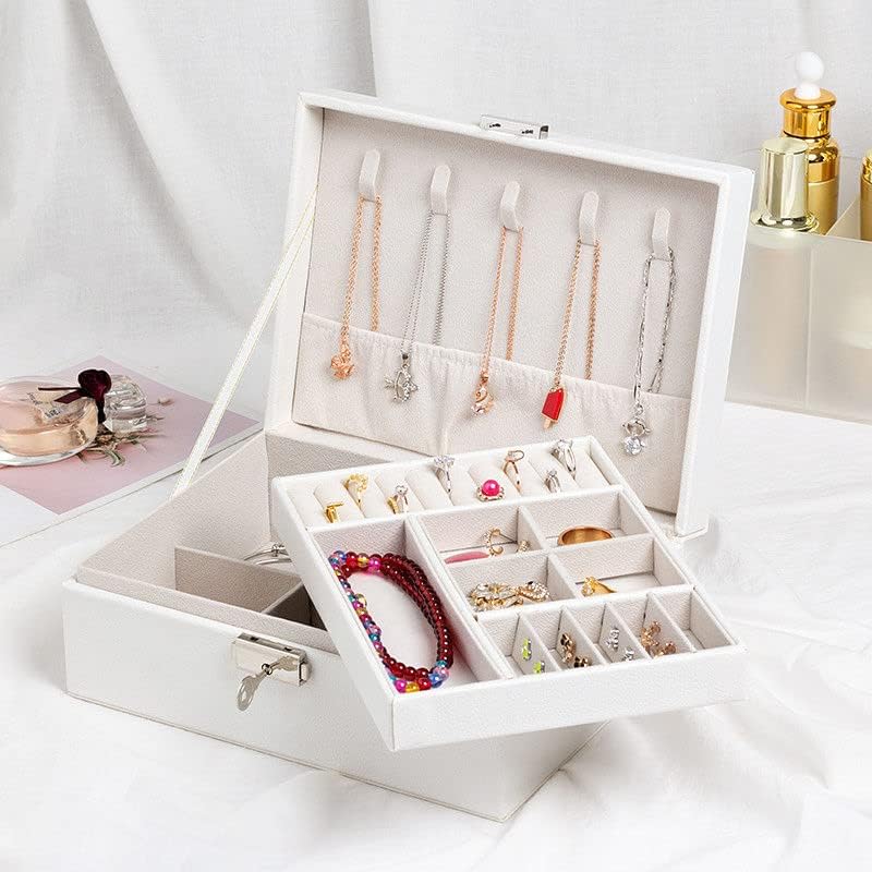 Nipavo prijenosni nakit putna torbica bijeli nakit Organizator kutija skladište za prstenje naušnice ogrlice Poklon kutija