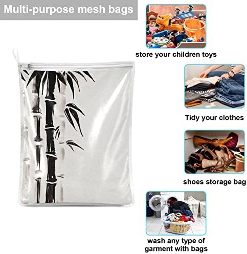JUAMA bambus u kineskom stilu 2 pakovanja mrežaste torbe za pranje veša mašina za čarape, čarapa, donji veš, donji veš grudnjaka, putna torba za veš