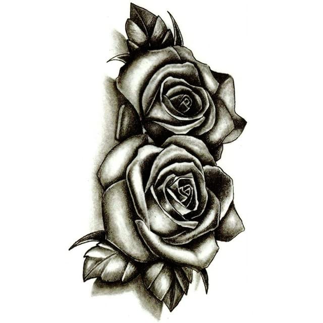 5 kom crna ruža Privremena tetovaža naljepnica cvijeće tijelo umjetnosti lažne naljepnice za tetoviranje Vodootporne dame muškarci tatoo za ruke za ruke struk