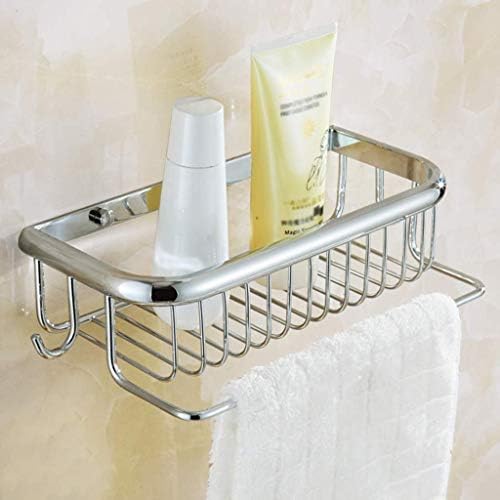 ERDDCBB srebrna tuš stalak šampon za skladištenje, hardverski dodaci bakreni stalak za kupatilo police zidni nosač za pohranu ručnika