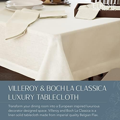 Villeroy & Boch La Classica Lanen Stolcloth, Izvrsno za formalnu blagovaonicu ili svakodnevnu upotrebu, 70 inča za 96 inča, bjelokosti
