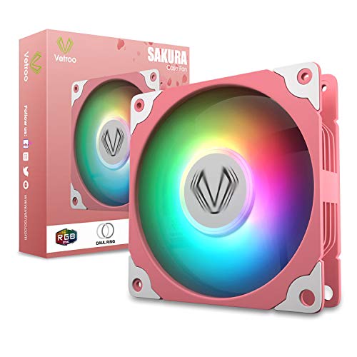 Vetroo Sakura Pink Frame 120mm ARGB LED case Cooling Fan computer PC Cooler high Airflow kontroler visokih performansi besplatan sa