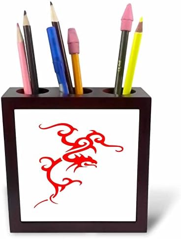 3drose minimalistički japanski plemenski stil Dragon Art u držačima olovaka sa crvenim pločicama