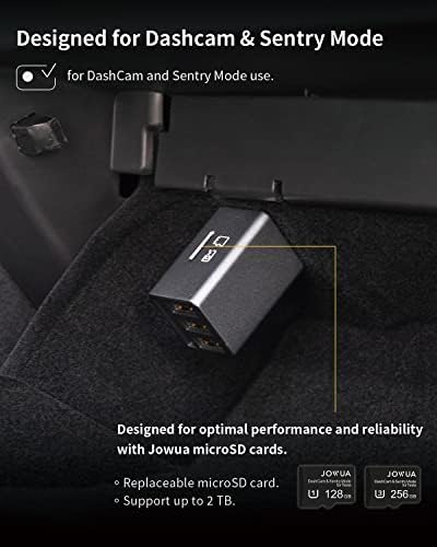 JOWUA 3 Port USB HUB sa Dashcam čitačem kompatibilnim sa Tesla Model 3, Model Y Glovebox, podrška OTG, 3x USB-A Port podrška USB 3.0