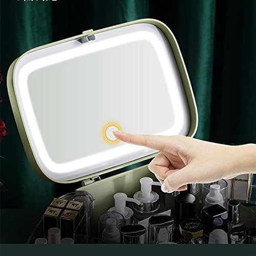 Xjjzs Nova kozmetička kutija sa zrcalom Svjetlosni radna površina Organizator Organizator za prašinu Tip ladice Organizator za kozmetiku