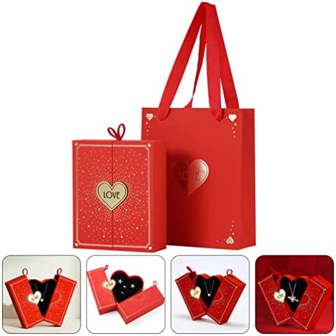 DiDiseaon 1 Set nakit poklon kutija Valentinovos Dan ogrlice Privjesak poklon kutija nakit kutija mala naušnica poklon futrola sa